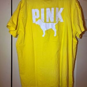 PINK Victoria's Secret Yellow Dog Tee
